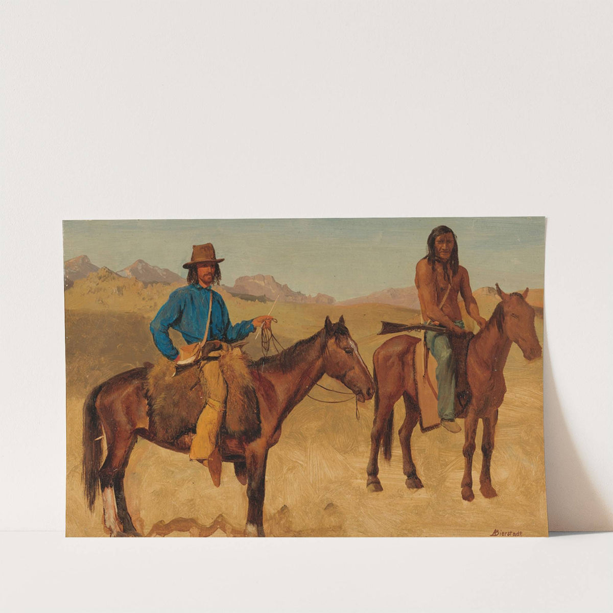 Trapper And Indian Guide On Horseback by Albert Bierstadt