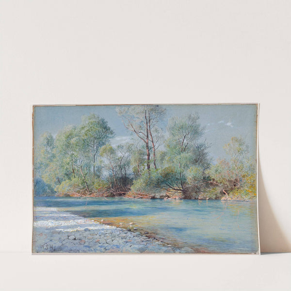 Traunstein River on the Road to Empfig, Bavaria by William Stanley Haseltine