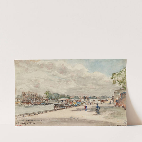 Travaux de construction du pont Alexandre III, cour de la Reine, vus du quai d&#8217;Orsay (1898) by Frédéric Houbron