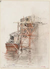 Travaux du métro entre le pont Saint Michel et le Petit Pont (1906)