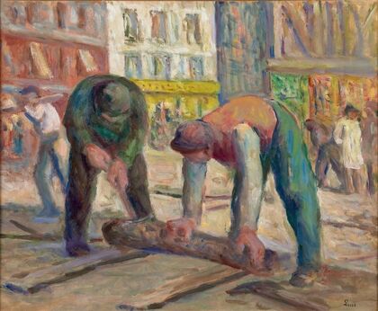 Travaux sur la chaussée, les charpentiers (1930-1935)