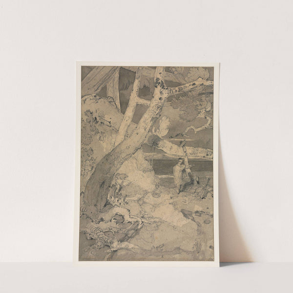 Traveler in a Woodland Landscape (1806) by John Sell Cotman