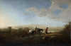 Travelers in Hilly Countryside
