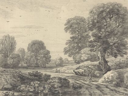 Travelers on a Road in a Wooded Landscape