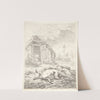 Tre grise liggende ved en svinesti by Karel Dujardin