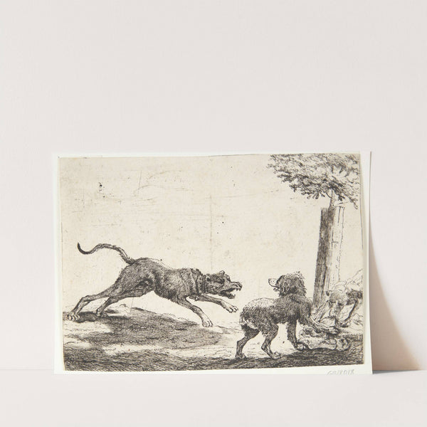 Tre hunde med et ådsel by Paulus van Hillegaert II