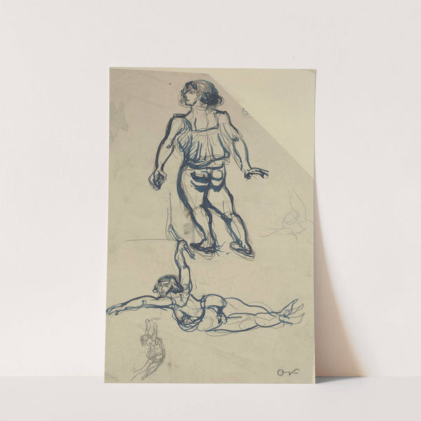 Tre studier af en kvindelig akrobat, i trapez og gående. (1906 – 1909) by Emile Othon Friesz