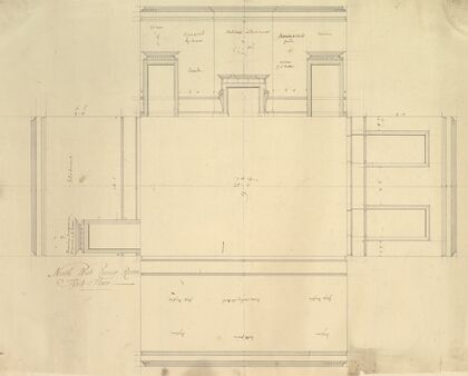 Treasury House, 10 Downing Street, London; Plan of the End Room Below (Northwest Corner Room, First Floor)