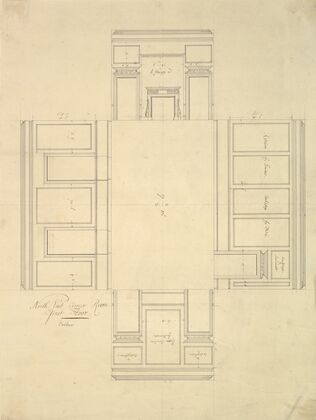 Treasury House, 10 Downing Street, London; Plan of the First-floor Parlor (Northeast Corner Room)