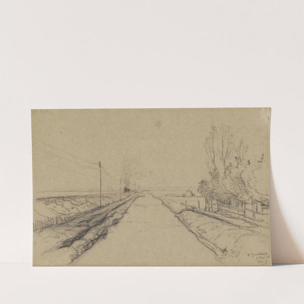Trein in een polderlandschap by Paul Joseph Constantin Gabriël