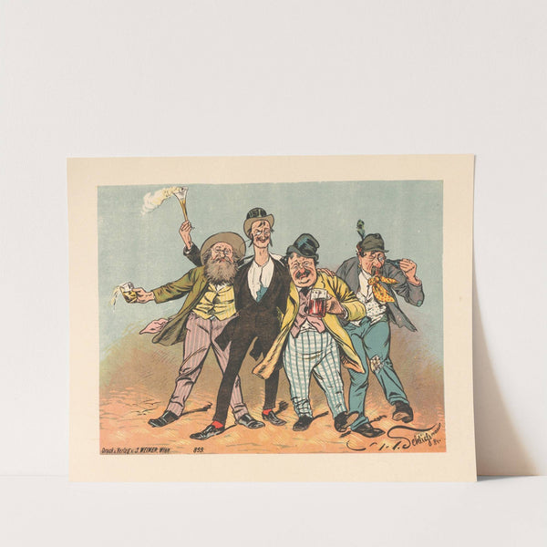 Trinker-quartett, Lumpenball 1884 by Hans Schliessmann