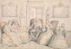 Trissotin Reading to Philaminte, Bélise, and Armande (from act 3, scene 2 of Molière’s “Les Femmes Savantes” (probably c. 1725-1726)