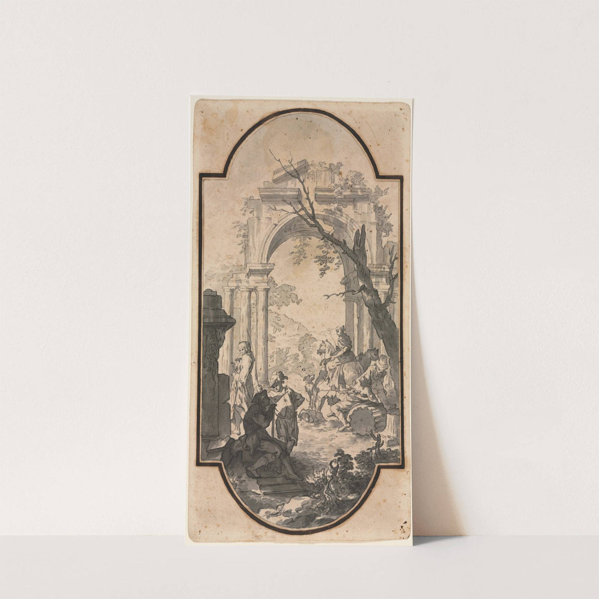 Triumphal Arch and Figures (1700s) by Andrea Locatelli