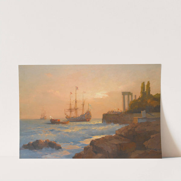 Triumphant Ship Approaching The Harbour by Alexei Vasilievich Hanzen