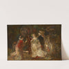 Trois femmes et leur page dans un parc by Adolphe Monticelli