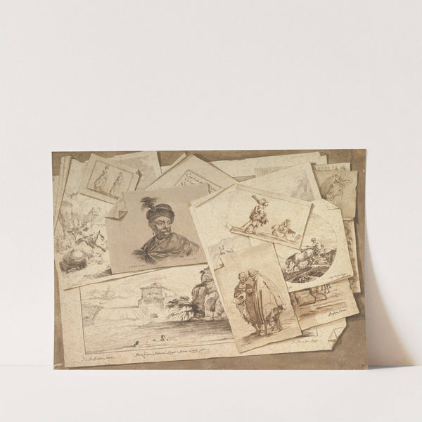 Trompe-l'Oeil Exercise; Prints on a Table Top by Pietro Jacopo Palmieri