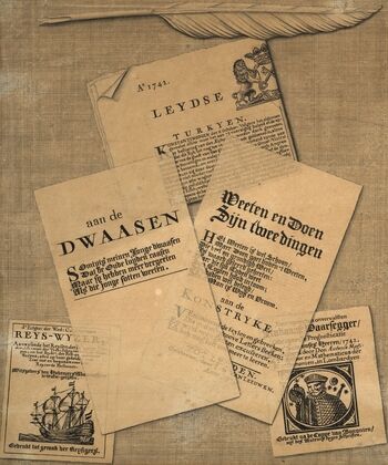 Trompe l’œil of prints and of a quill (1742)