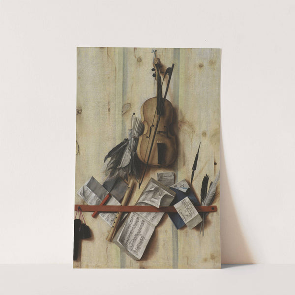 Trompe L&#039;oeil With Violin, Music Book And Recorder by Cornelius Norbertus Gijsbrechts