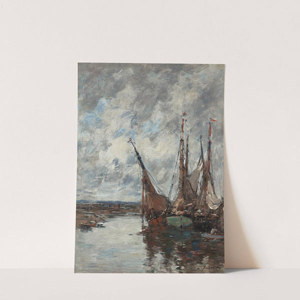 Trouville, voiliers échoués (circa 1883-1887) by Eugène Boudin