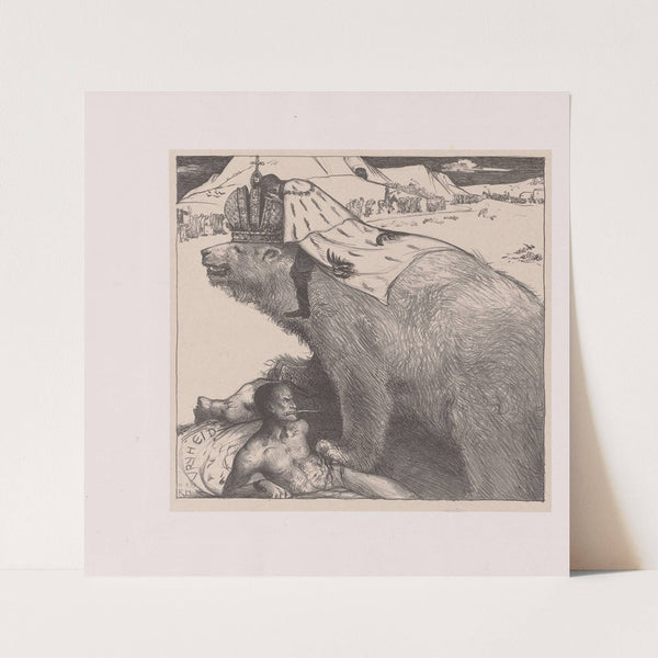 Tsaar Nicolaas II van Rusland op de Russische beer by Richard Nicolaüs Roland Holst