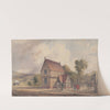 Tudor Style Rural Train Station and Railroad Crossing by John Connell Ogle