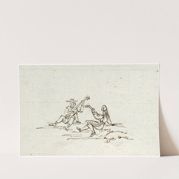 Twee gitaar-spelende mannen by Otto Howen