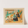 Twee kinderen en een oude vrouw in een interieur by Nelly Spoor
