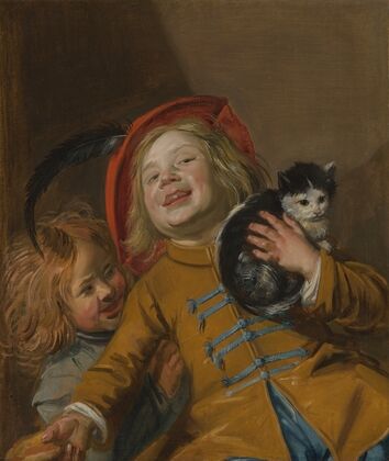 Twee kinderen met een kat  (1630)