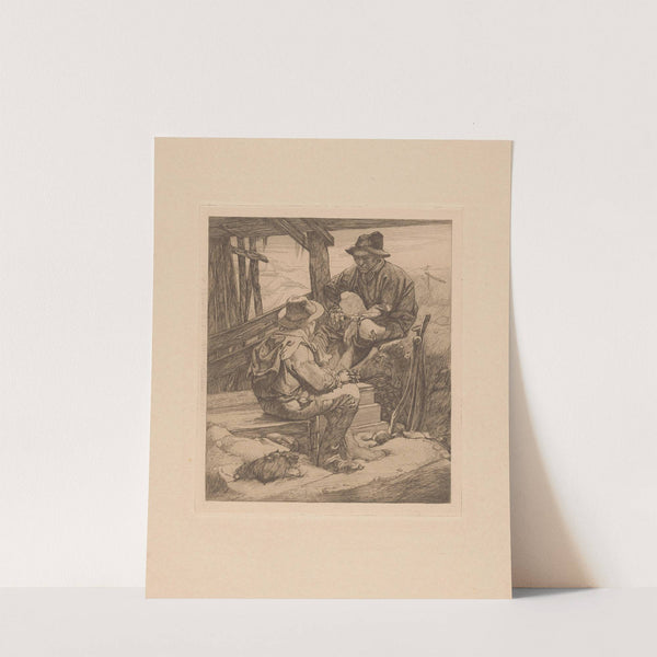 Twee rustende arbeiders by Johannes Josephus Aarts