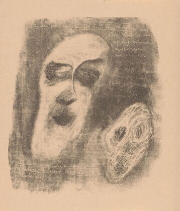 Twee smalle gezichten met lege oogholtes (1923)