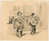 Twee straathandelaars met kleding-koopwaar