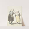 Twee tegenover elkaar staande meisjes by W. Barthautz