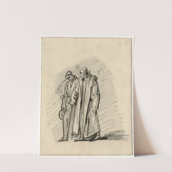 Twee wandelende heren: déén is Oldenbarnevelt by David Humbert de Superville