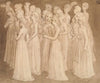 Twenty Young Girls in a Group Walking to the Left