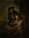 Two Boys, One of Them Playing the Dulcimer
