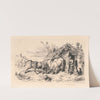 Two Bulls fighting by a Cottage by John Frederick Tayler