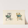 Two chairs with bucket seats by Thomas Sheraton