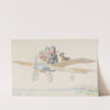 Two children and a dachshund on a plane by Karl Feiertag