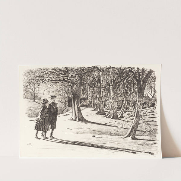 Two Children in the Snow by George Du Maurier