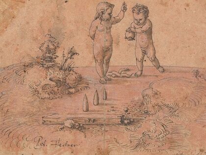 Two Children Playing with a Ball