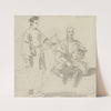 Two Chinese Figures A Seller of Hats and a Man Sitting Cross-Legged, Smoking a Pipe by William Alexander