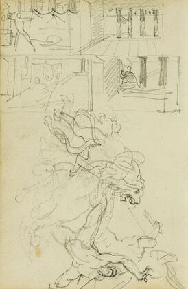 Two compositional studies of a lion hunt