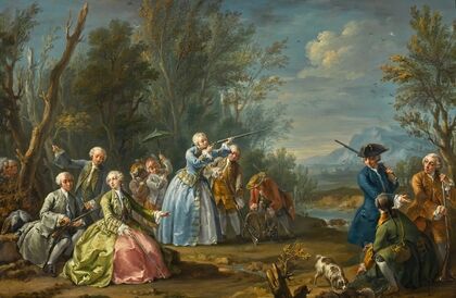 Two Court Ladies Out Shooting With Their Retinue — size preview