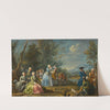 Two Court Ladies Out Shooting With Their Retinue by Charles-Joseph Flipart