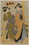 Two Courtesans on a Balcony (From the series Five Colors of Ink) (c. early 1810s)