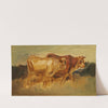 Two cows in landscape (1880) by Wilhelm Busch