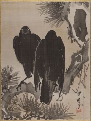 Two Crows on a Pine Branch (ca. 1887)