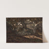 Two deer at rest in the forest of Fontainebleau by Antoine-Louis Barye