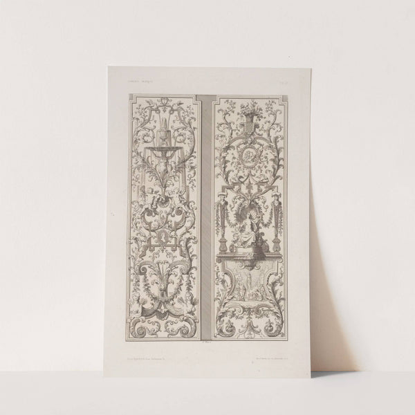 Two designs; one with fountain, one with half-nude woman seated. by André-Charles Boulle