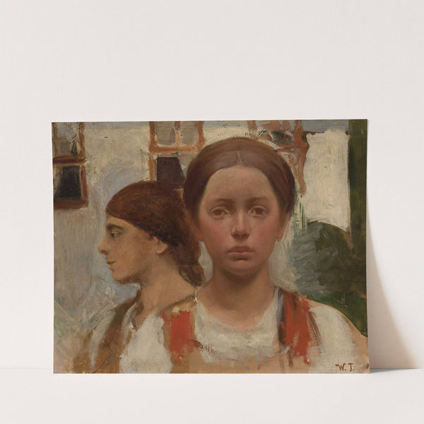 Two female heads by Włodzimierz Tetmajer